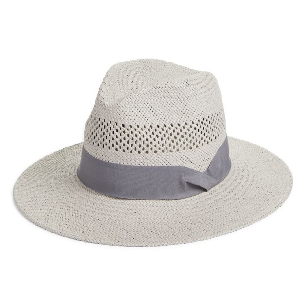 Halogen Open Weave Straw Panama Hat Fedora